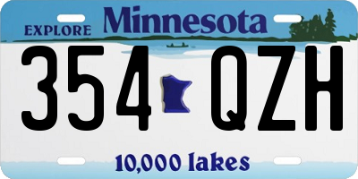 MN license plate 354QZH