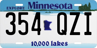 MN license plate 354QZI