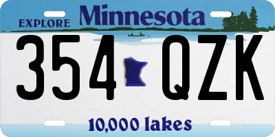 MN license plate 354QZK