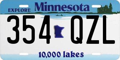 MN license plate 354QZL