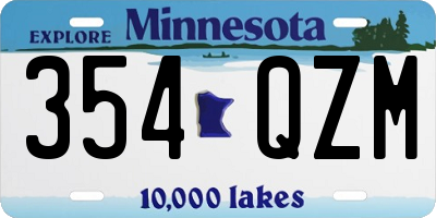 MN license plate 354QZM