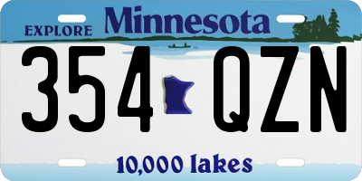 MN license plate 354QZN