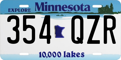 MN license plate 354QZR