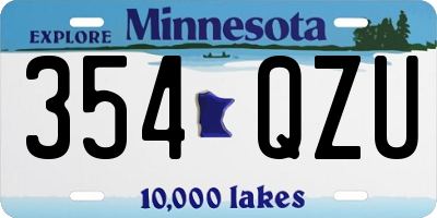 MN license plate 354QZU