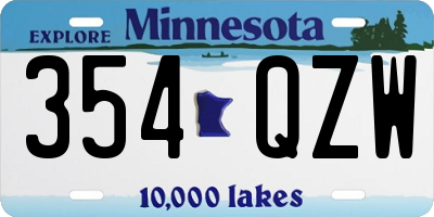 MN license plate 354QZW