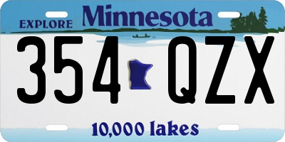 MN license plate 354QZX