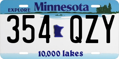 MN license plate 354QZY