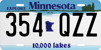 MN license plate 354QZZ