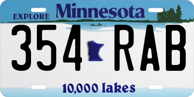 MN license plate 354RAB