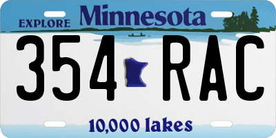 MN license plate 354RAC