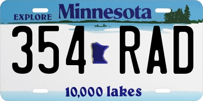 MN license plate 354RAD