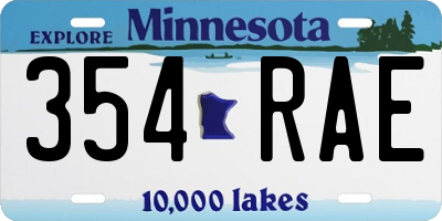 MN license plate 354RAE
