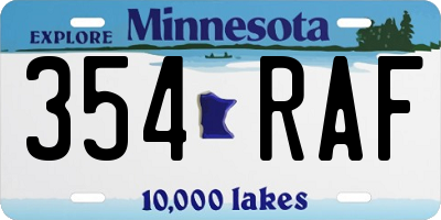 MN license plate 354RAF