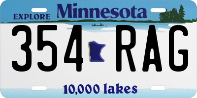 MN license plate 354RAG