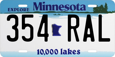 MN license plate 354RAL