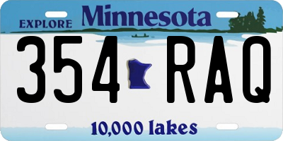 MN license plate 354RAQ