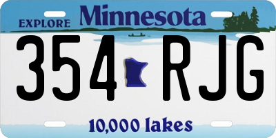 MN license plate 354RJG