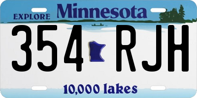 MN license plate 354RJH
