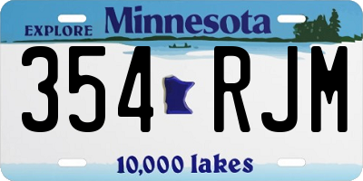 MN license plate 354RJM