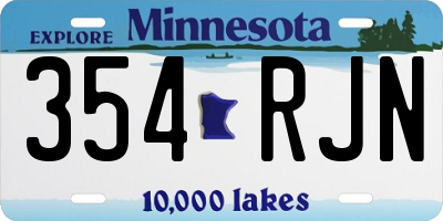 MN license plate 354RJN