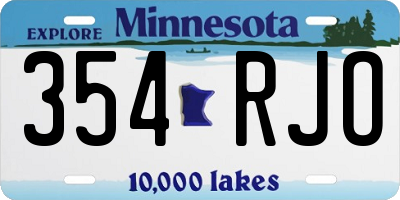 MN license plate 354RJO