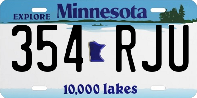 MN license plate 354RJU