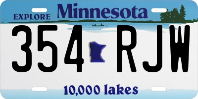 MN license plate 354RJW