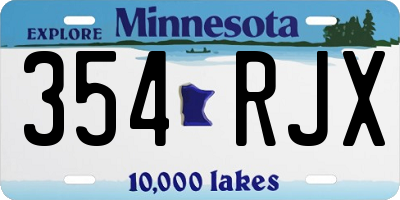MN license plate 354RJX