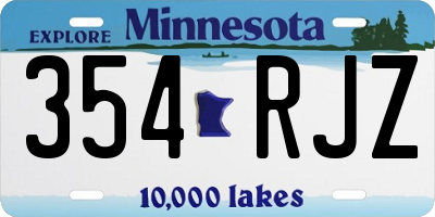 MN license plate 354RJZ