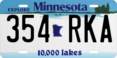 MN license plate 354RKA