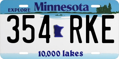 MN license plate 354RKE