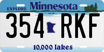 MN license plate 354RKF