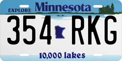 MN license plate 354RKG