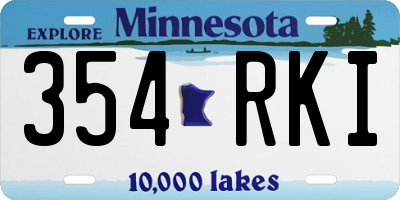 MN license plate 354RKI
