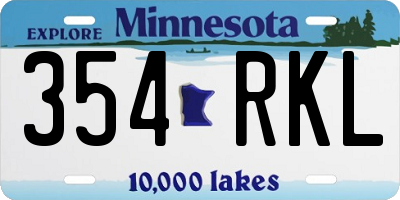 MN license plate 354RKL