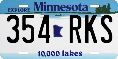 MN license plate 354RKS