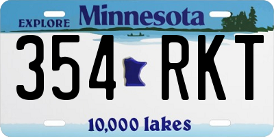 MN license plate 354RKT