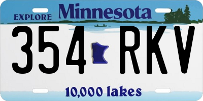 MN license plate 354RKV