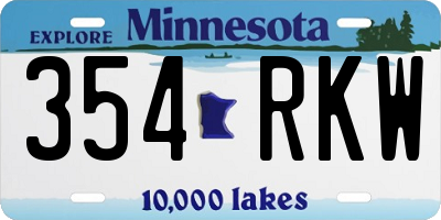 MN license plate 354RKW