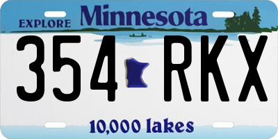 MN license plate 354RKX