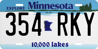 MN license plate 354RKY