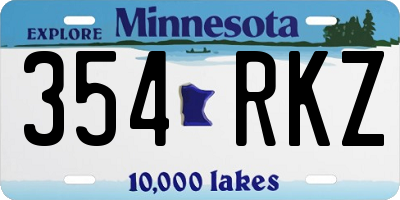 MN license plate 354RKZ