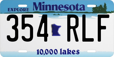 MN license plate 354RLF