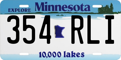 MN license plate 354RLI