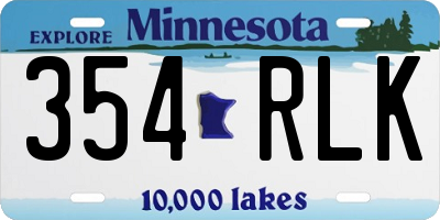 MN license plate 354RLK