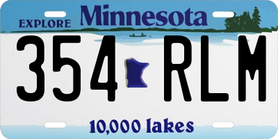 MN license plate 354RLM