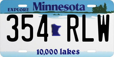 MN license plate 354RLW