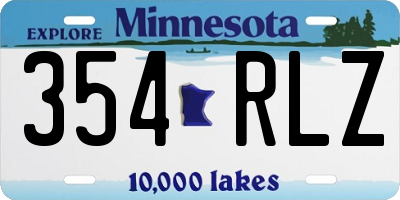 MN license plate 354RLZ