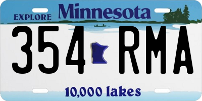 MN license plate 354RMA