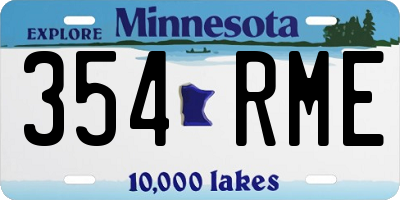 MN license plate 354RME
